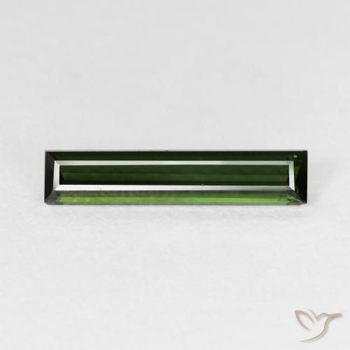 1.28ct 자연스러운 포레스트 그린 전기석, 바게트, VS