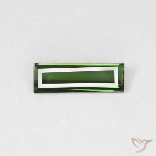 0.45ct 자연스러운 Medium Dark-Green 전기석, 바게트, VVS-VS