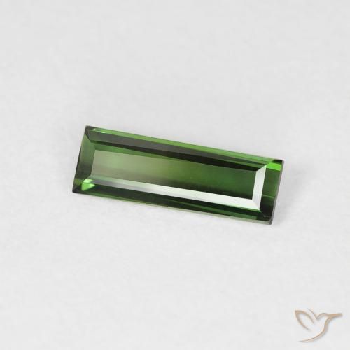0.45캐럿 천연 Medium Dark-Green 전기석, 바게트, VVS-VS