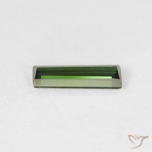 0.45캐럿 천연 Medium Dark-Green 전기석, 바게트, VVS-VS