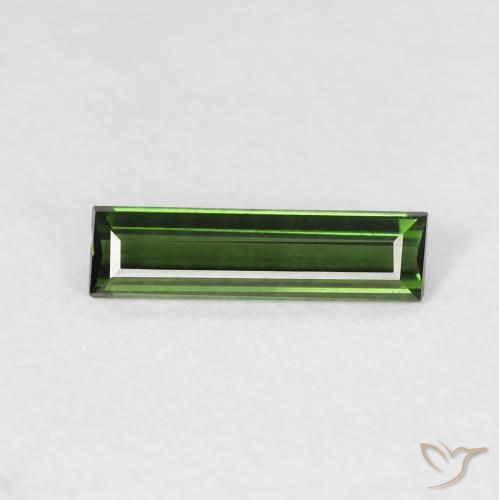 0.57ct 자연스러운 짙은 녹색 전기석, 바게트, VVS-VS