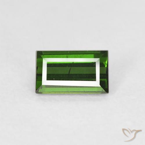 0.55ct 자연스러운 딥그린 전기석, 바게트, VS