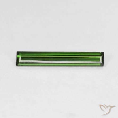 1.14ct 자연스러운 짙은 녹색 전기석, 바게트, VVS-VS