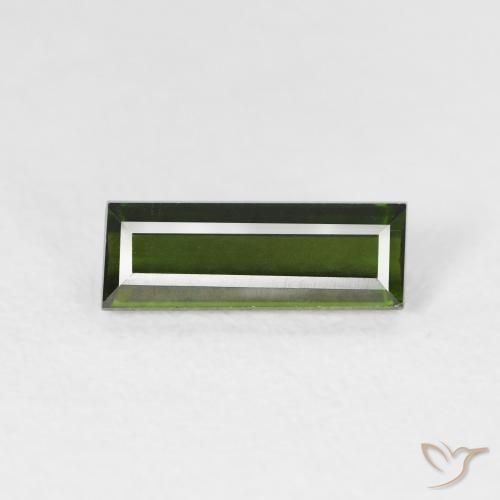 1.08ct 자연스러운 미디엄 그린 전기석, 바게트, VVS-VS