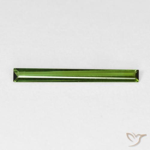 0.49ct 자연스러운 흙빛 녹색 전기석, 바게트, VVS-VS