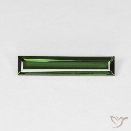 0.83ct 자연스러운 흙빛 녹색 전기석, 바게트, VVS-VS