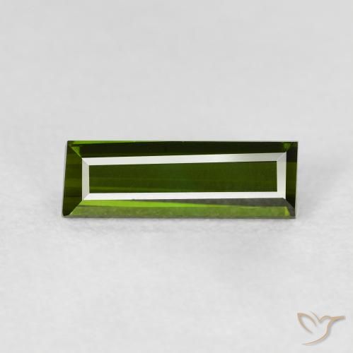 0.96ct 자연스러운 짙은 녹색 전기석, 바게트, VVS-VS