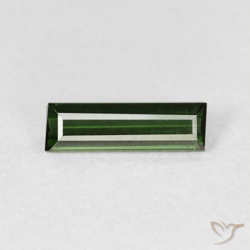 0.72ct 자연스러운 흙빛 녹색 전기석, 바게트, VVS-VS