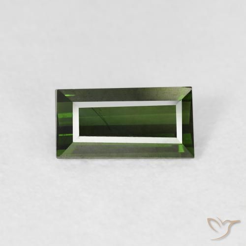 0.90ct 자연스러운 짙은 녹색 전기석, 바게트, VVS-VS