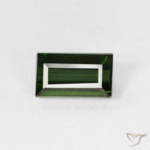 0.86ct 자연스러운 흙빛 녹색 전기석, 바게트, VVS-VS