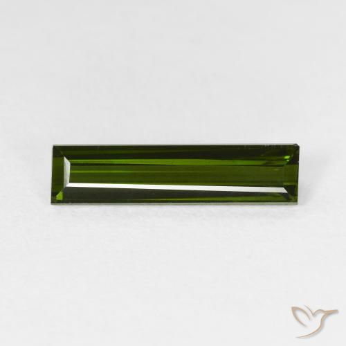1.63ct 자연스러운 흙빛 녹색 전기석, 바게트, VS