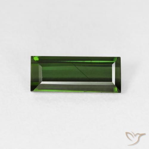1.47ct 자연스러운 짙은 녹색 전기석, 바게트, VVS-VS