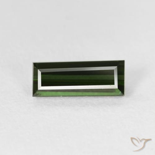 1.12ct 자연스러운 짙은 녹색 전기석, 바게트, VVS-VS