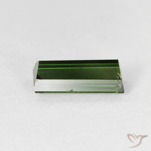 1.12캐럿 천연 짙은 녹색 전기석, 바게트, VVS-VS