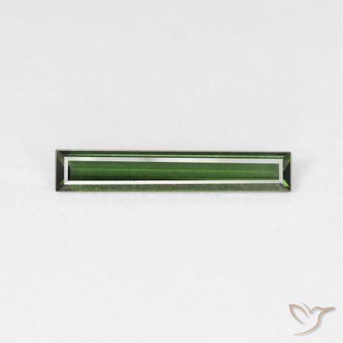 0.59ct 자연스러운 짙은 녹색 전기석, 바게트, VS