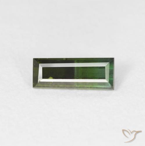 0.61ct 자연스러운 흙빛 녹색 전기석, 바게트, VS