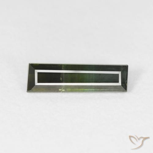 0.88ct 자연스러운 딥그린 전기석, 바게트, VS