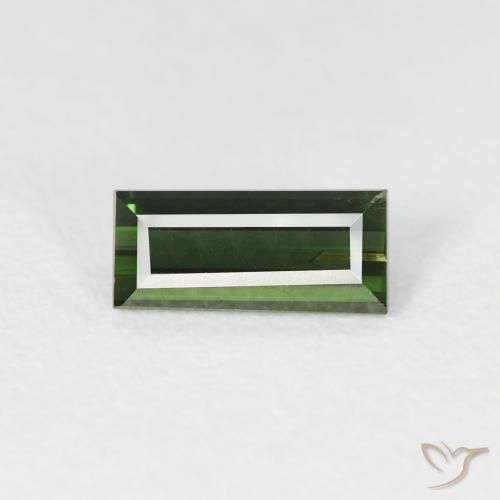 0.79ct 자연스러운 흙빛 녹색 전기석, 바게트, VS