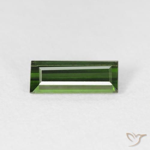 0.86ct 자연스러운 흙빛 녹색 전기석, 바게트, VS