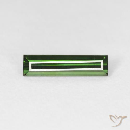 1.17ct 자연스러운 포레스트 그린 전기석, 바게트, VS