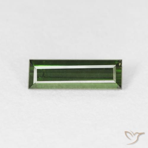 0.78ct 자연스러운 포레스트 그린 전기석, 바게트, VS
