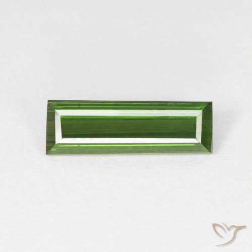 1.27ct 자연스러운 포레스트 그린 전기석, 바게트, VS