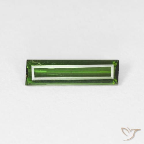 0.92ct 자연스러운 짙은 녹색 전기석, 바게트, VS