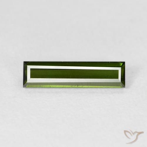 1.02ct 자연스러운 딥그린 전기석, 바게트, VVS-VS