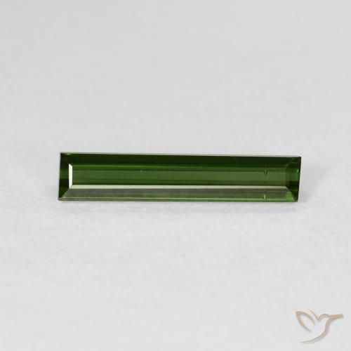1.18ct 자연스러운 흙빛 녹색 전기석, 바게트, VVS-VS
