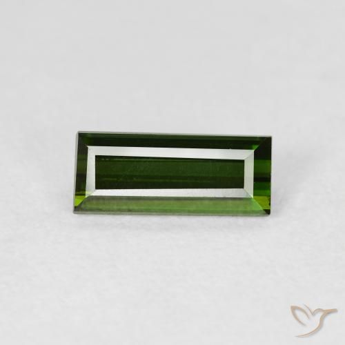 1.21ct 자연스러운 포레스트 그린 전기석, 바게트, VS
