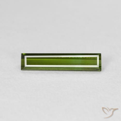 0.69ct 자연스러운 미디엄 그린 전기석, 바게트, VVS-VS