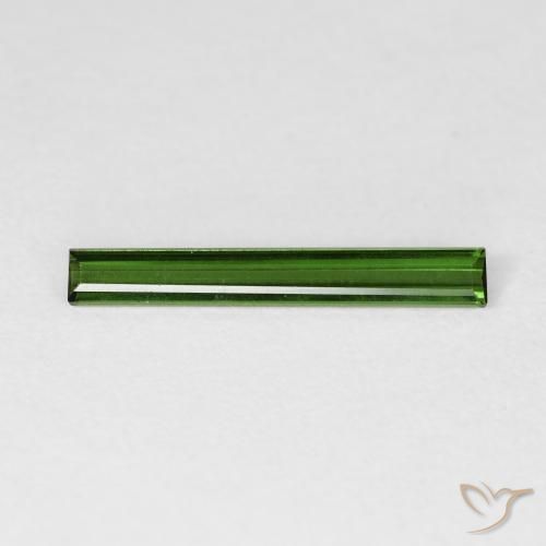 0.81ct 자연스러운 짙은 녹색 전기석, 바게트, VVS-VS