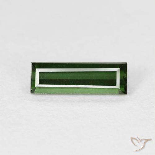 0.79ct 자연스러운 짙은 녹색 전기석, 바게트, VVS-VS