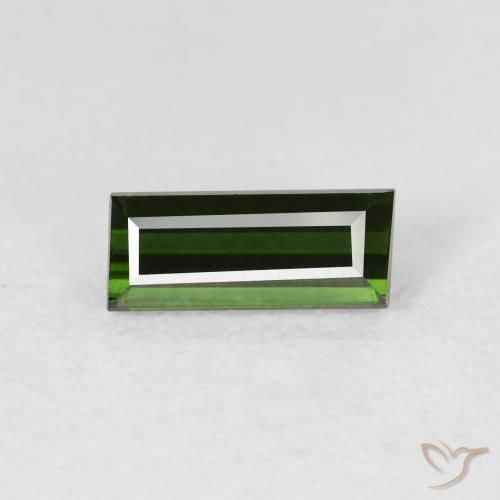 0.87ct 자연스러운 흙빛 녹색 전기석, 바게트, VVS