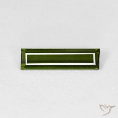 0.83ct 자연스러운 흙빛 녹색 전기석, 바게트, VVS