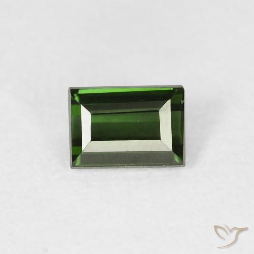 0.59ct 자연스러운 포레스트 그린 전기석, 바게트, VVS