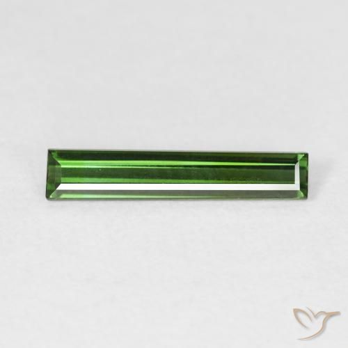 0.83ct 자연스러운 포레스트 그린 전기석, 바게트, VVS