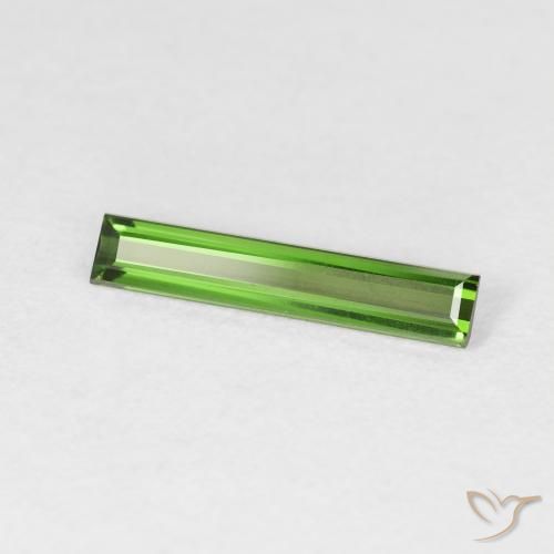 0.72ct 자연스러운 짙은 녹색 전기석, 바게트, VVS