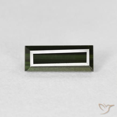 0.84ct 자연스러운 흙빛 녹색 전기석, 바게트, VVS
