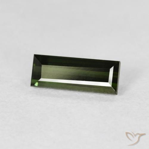 0.84캐럿 천연 흙빛 녹색 전기석, 바게트, VVS
