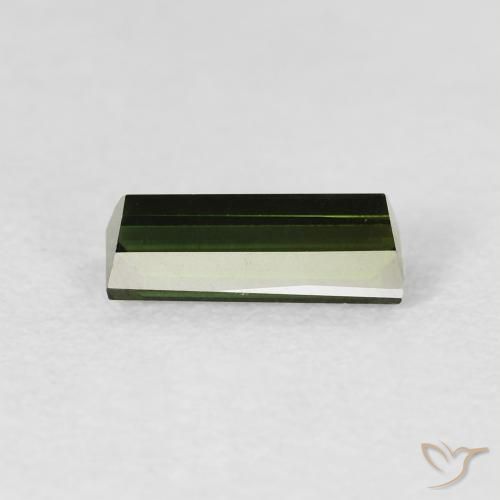 0.84캐럿 천연 흙빛 녹색 전기석, 바게트, VVS