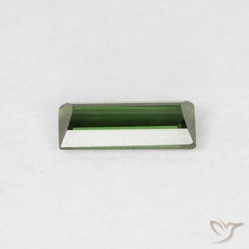0.35캐럿 천연 짙은 녹색 전기석, 바게트, VVS