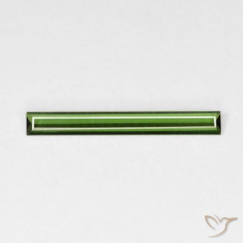 0.50ct 자연스러운 흙빛 녹색 전기석, 바게트, VVS
