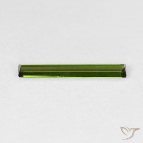 0.55캐럿 천연 포레스트 그린 전기석, 바게트, VVS