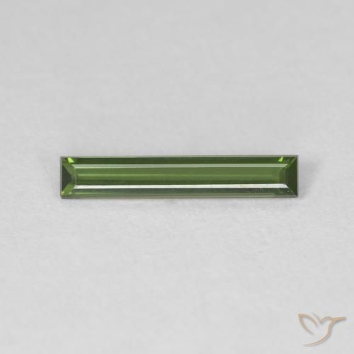 0.46ct 자연스러운 포레스트 그린 전기석, 바게트, VVS