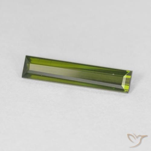 0.95캐럿 천연 흙빛 녹색 전기석, 바게트, VVS