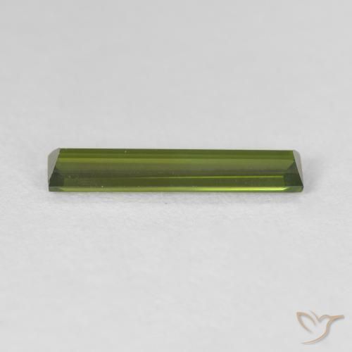 0.95캐럿 천연 흙빛 녹색 전기석, 바게트, VVS
