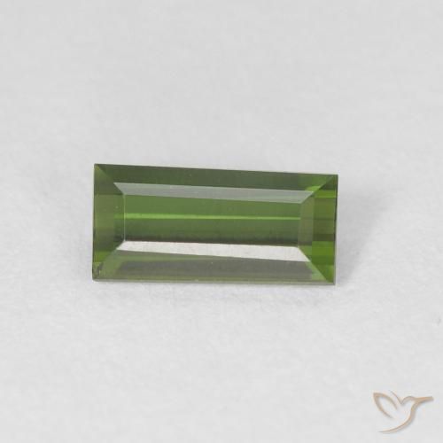 0.52ct 자연스러운 딥그린 전기석, 바게트, VVS