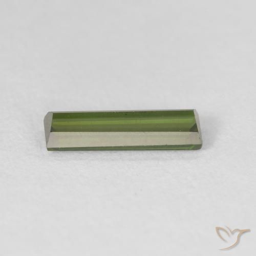 0.75캐럿 천연 짙은 녹색 전기석, 바게트, VVS