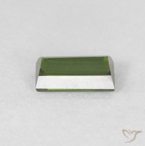 0.47캐럿 천연 짙은 녹색 전기석, 바게트, VVS